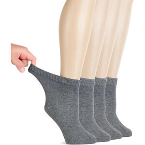 Women Diabetic  Ankle Grey Socks Super Soft Thin Bamboo Wide Loose Non-Binding